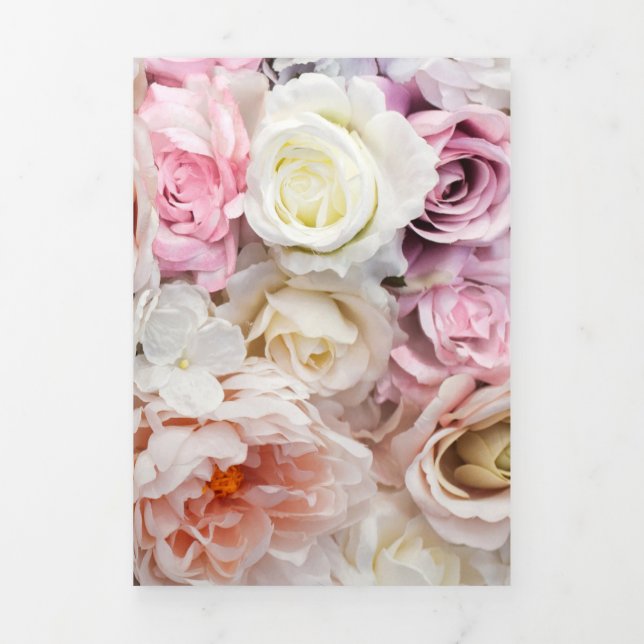 Bouquets of Roses 1 Tri-Fold Holiday Card (Cover)