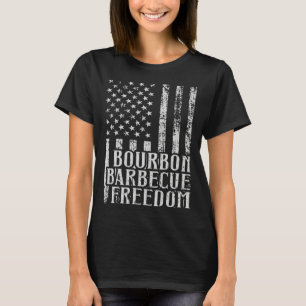 Bourbon Barbecue Freedom American Whiskey Smoker T-Shirt