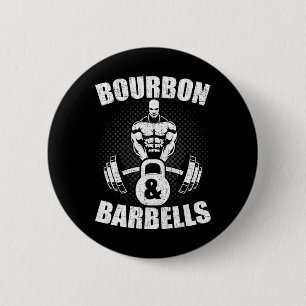 Bourbon Barbells Fitness Bodybuilding Weightliftin 6 Cm Round Badge