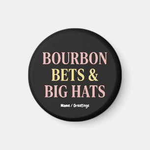 Bourbon Bets & Big Hats Retro Social Club Horse Magnet