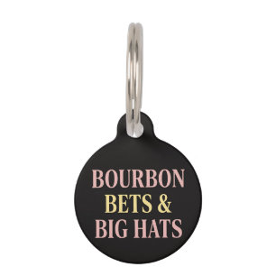  Bourbon Bets & Big Hats Retro Social Club Horse  Pet Tag