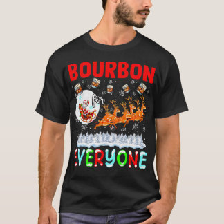 Bourbon For Everyone Xmas Drinker Santa Sleigh Rei T-Shirt