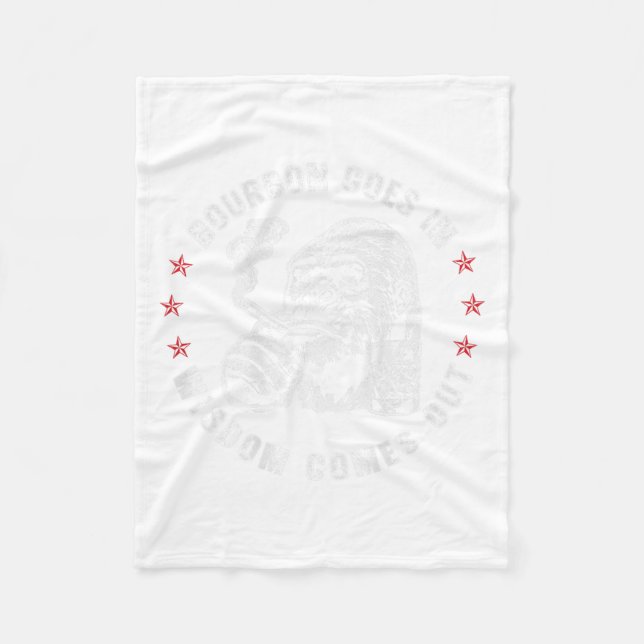 Bourbon Goes In Wisdom Comes Out Monkey Whiskey (o Fleece Blanket (Front)