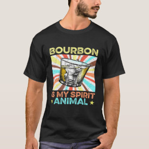 Bourbon Is My Spirit Animal Whiskey Drinker Vintag T-Shirt