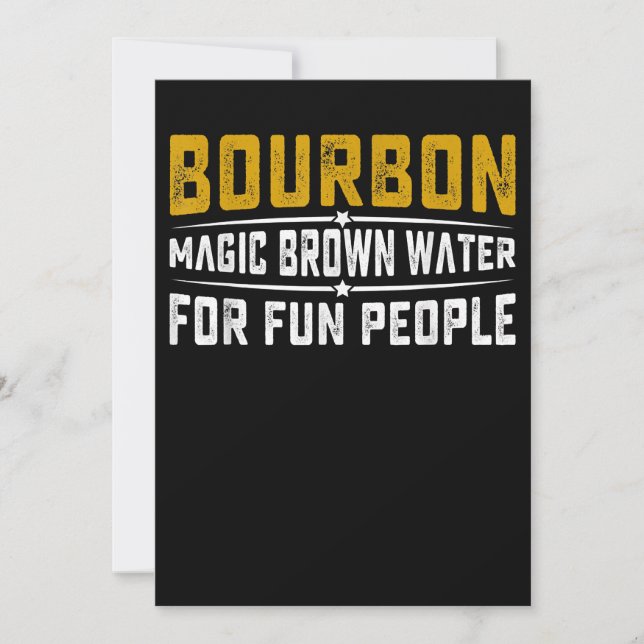Bourbon Magic Brown Water Fun People - Whiskey Thank You Card (Front)