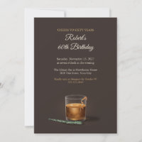 Bourbon on the Rocks 60th Birthday Invitation