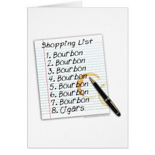 BOURBON SHOPPING LIST COCKTAIL HUMOR