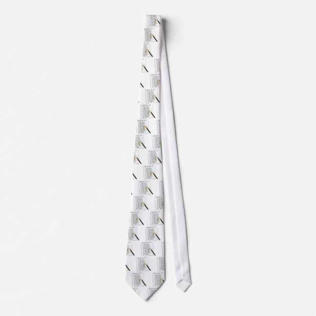 BOURBON SHOPPING LIST COCKTAIL HUMOR TIE (Front)