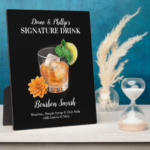 Bourbon Smash Cocktail Bar Signature Drink Sign Plaque