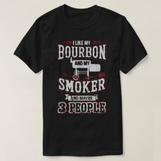 Bourbon Smoker BBQ Humor Design T-Shirt