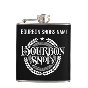 Bourbon Snob - funny whiskey drinker Hip Flask