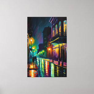 Bourbon Street at Night Canvas Print