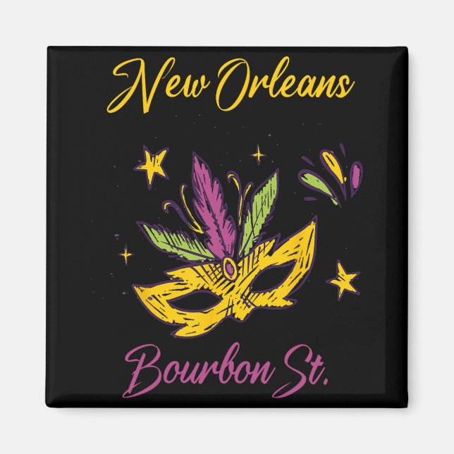 Bourbon Street French Quarter New Orleans Mardi Gr Magnet (Front)