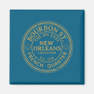 Bourbon Street New Orleans French Quarter Distress Magnet