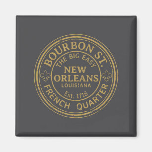 Bourbon Street New Orleans French Quarter Distress Magnet