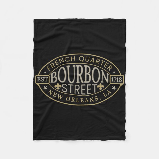 Bourbon Street New Orleans French Quarter Louisian Fleece Blanket (Front)