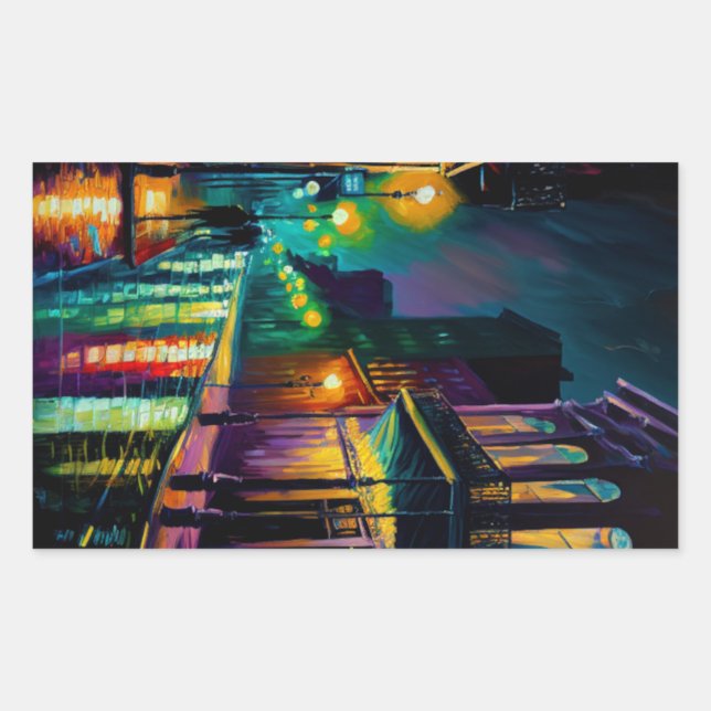 Bourbon Street New Orleans Laptop/Refrigerator Rectangular Sticker (Front)