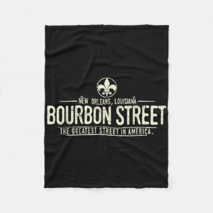 Bourbon Street New Orleans Louisiana Distressed  Fleece Blanket