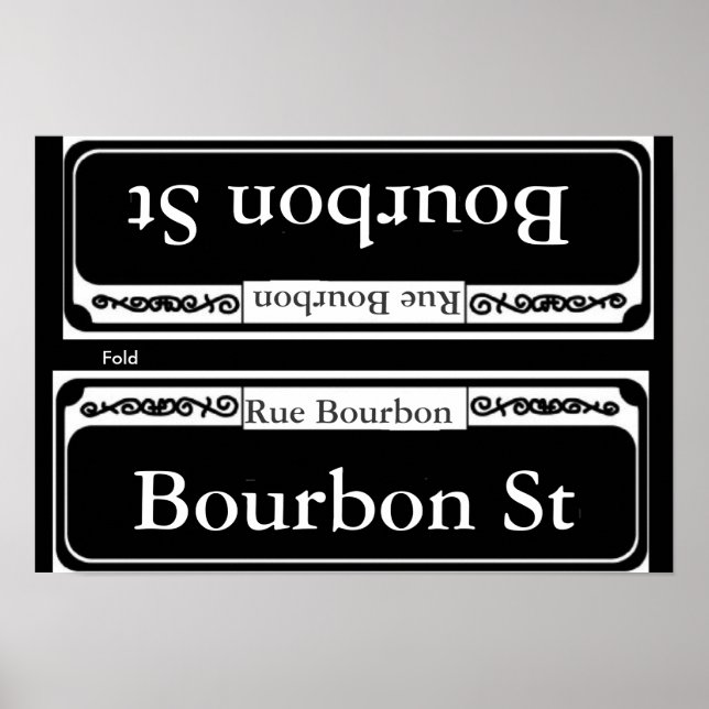 Bourbon Street Sign, Fold Template Poster (Front)
