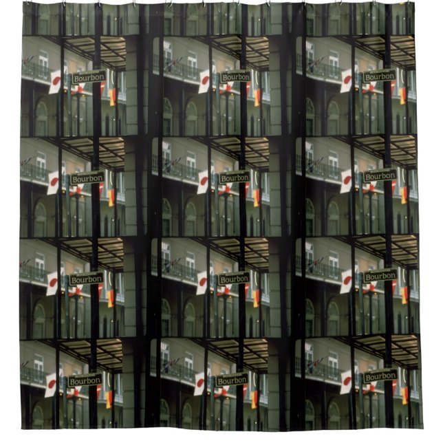 Bourbon Street Sign in New Orleans Shower Curtain (Front)