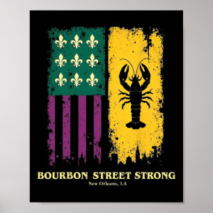 Bourbon Street Strong New Orleans Pride Crawfish M Poster