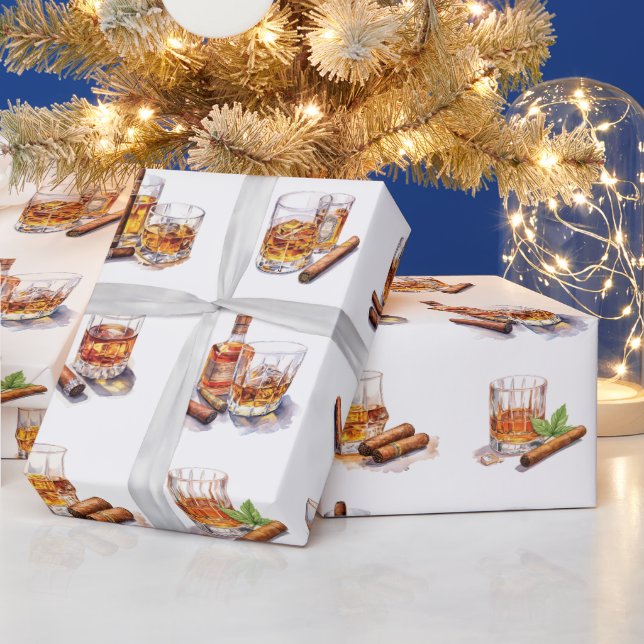 Bourbon Theme Wrapping Paper Bachelor gift  (Holidays)