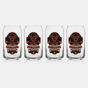 Bourbon Whiskey Art Can Glass