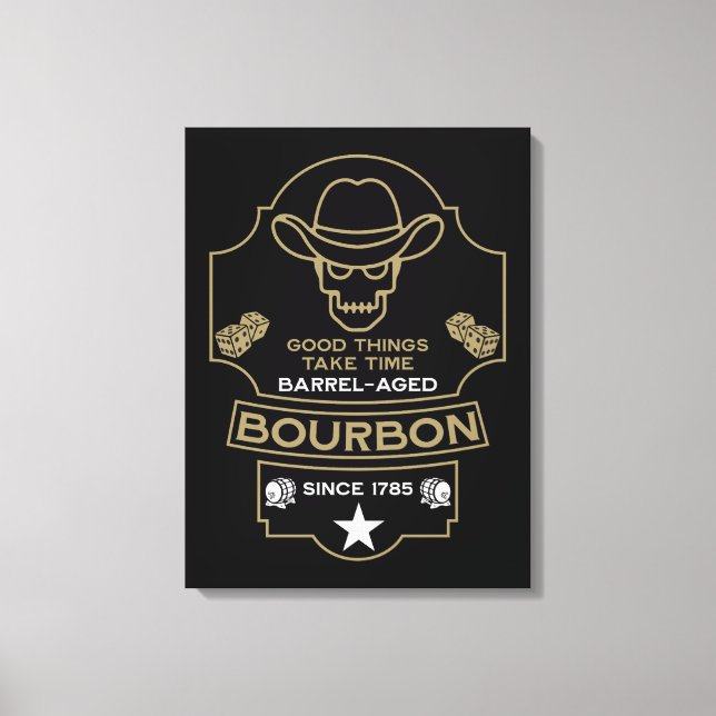 Bourbon Whiskey Art Canvas Print (Front)