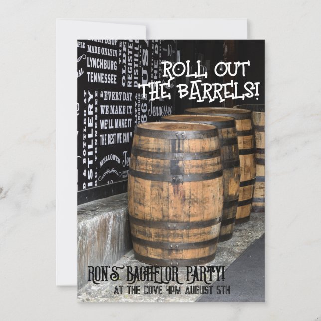 BOURBON WHISKEY BACHELOR PARTY INVITATIONS (Front)