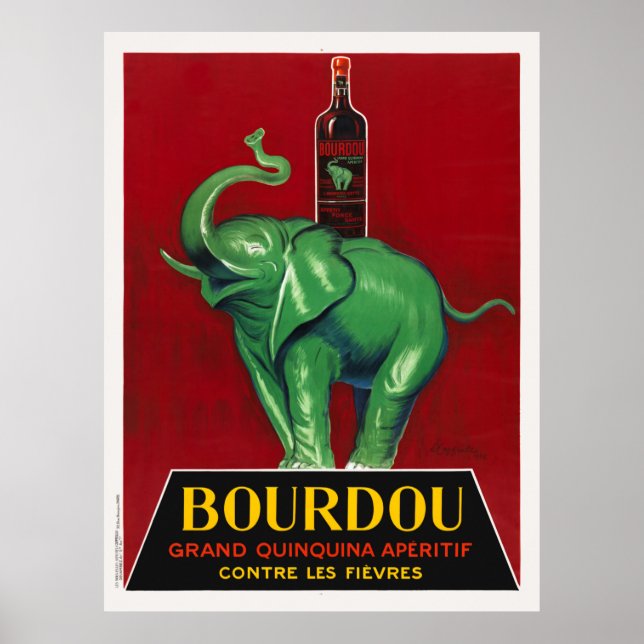 Bourdou Grand Quinquina Apéritif France Vintage Poster (Front)