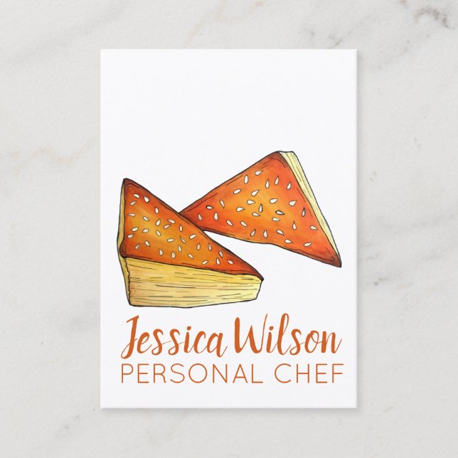 Bourekas Savory Pastry Israeli Food Jewish Cuisine Business Card (Front)