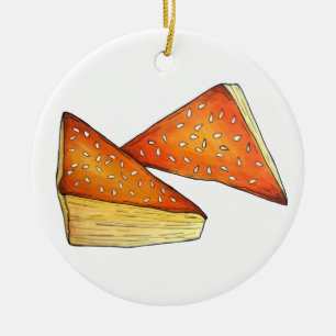 Bourekas Savory Pastry Israeli Food Jewish Cuisine Ceramic Tree Decoration