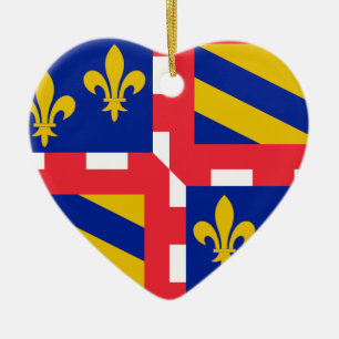 Bourgogne (France) Flag Ceramic Tree Decoration