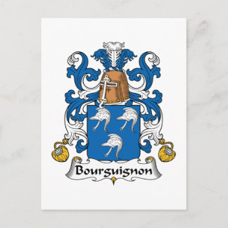 Bourguignon Family Crest Postcard