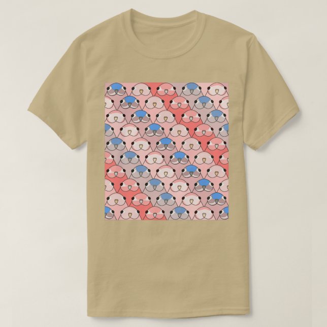 Bourke Parakeet pattern many birbs T-Shirt (Design Front)