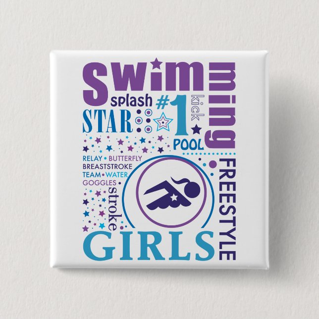 Bourne Swimming 15 Cm Square Badge (Front)