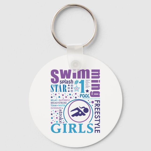 Bourne Swimming Key Ring (Front)