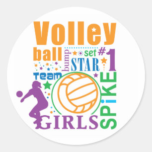 Bourne Volleyball Classic Round Sticker