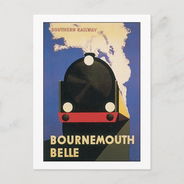 Bournemouth Belle Vintage Travel Poster Postcard (Front)