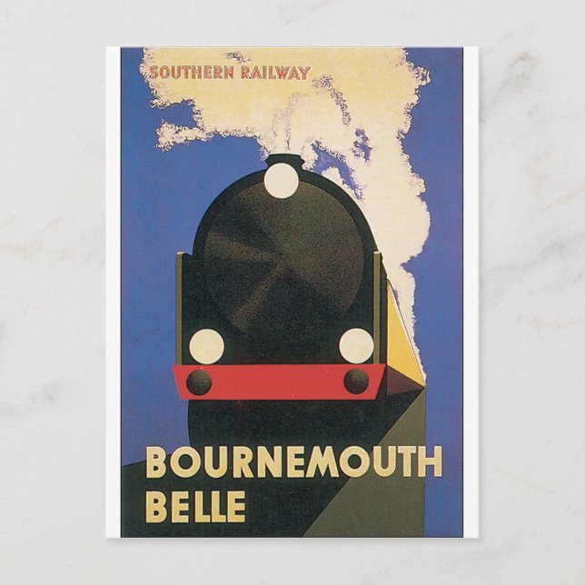 Bournemouth Belle Vintage Travel Poster Postcard (Front)