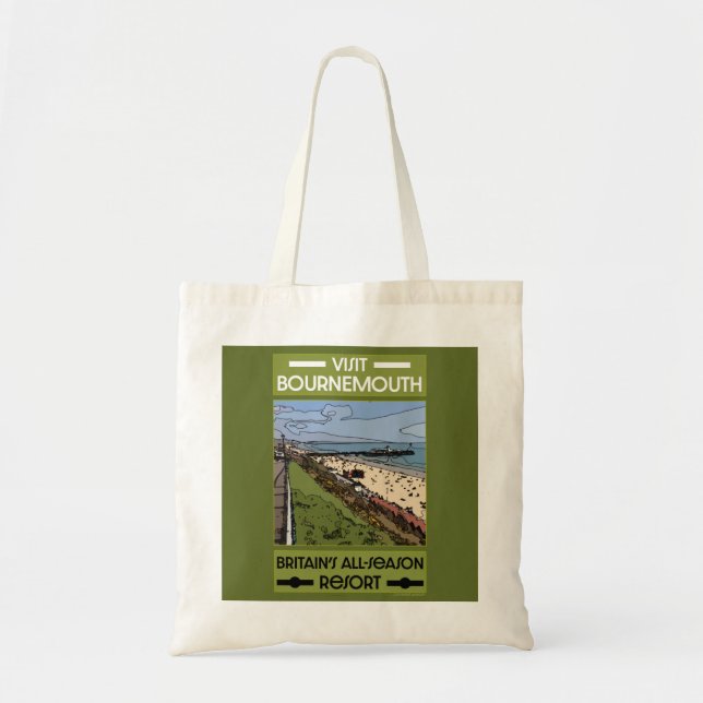 Bournemouth Vintage Retro Seaside    Tote Bag (Front)