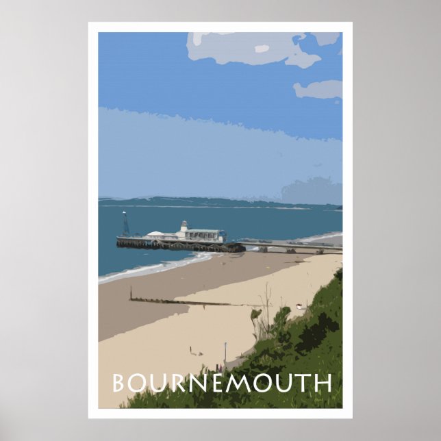 BOURNEMOUTH Vintage Style Poster (Front)