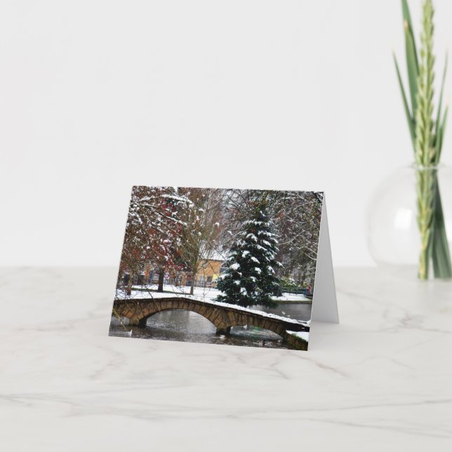 Bourton on the Water Christmas Tree Cotswolds Card (Front)