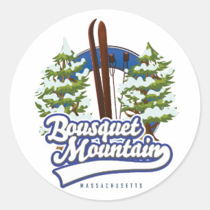 Bousquet Mountain Massachusetts Ski logo Classic Round Sticker