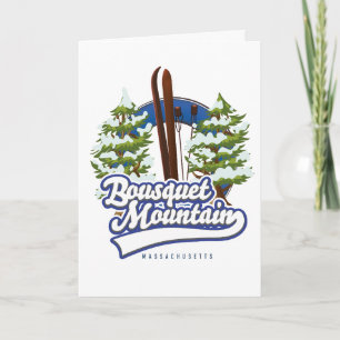 Bousquet Mountain Massachusetts Ski logo  Holiday Card