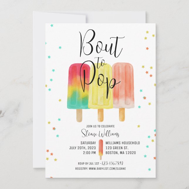 BOUT TO POP - Baby Shower Invitation (Front)