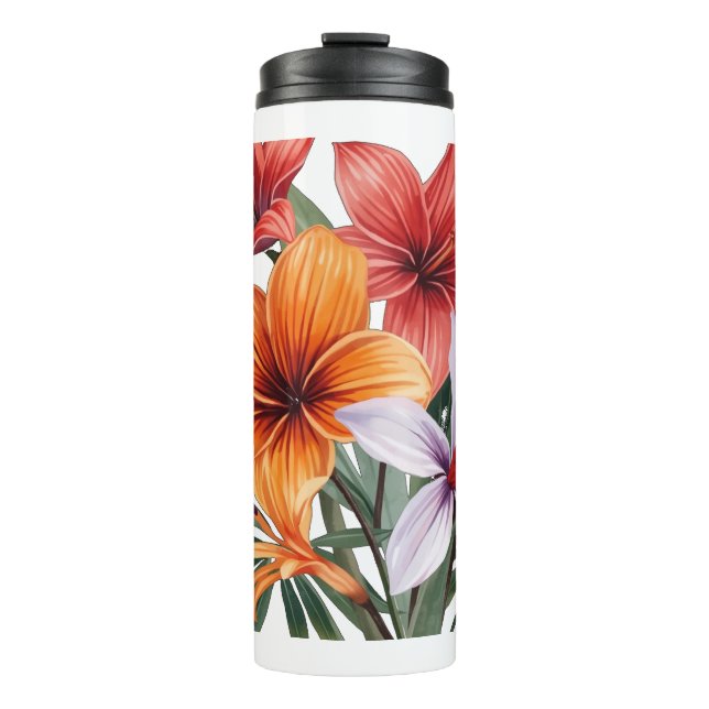 Bouteille isotherme Fleurs exotiques Thermal Tumbler (Front)