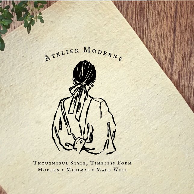 Boutique Branding | Modern Fashion Illustration Rubber Stamp (Creator Uploaded)