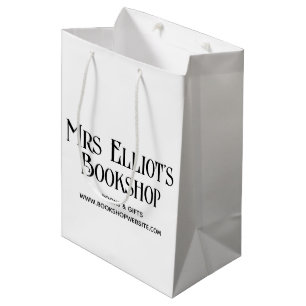 Boutique Business Black & White Modern Simple Medium Gift Bag