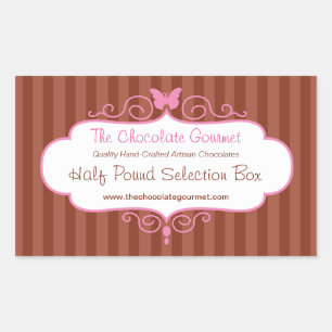Boutique candy shop pink food sale label sticker